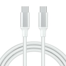 White 5ft USB C - USB C Type C Cable Male-Male 5A PD Charging Data Charger Cable picture