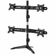 Amer Mounts Adjustable Quad Monitor Stand Mount for four 15