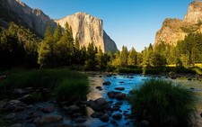 Landscape creeks river nature rocks water yosemite Custom Gaming Mat Desk picture