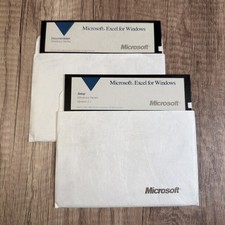 VINTAGE - Microsoft Excel for Windows 2.01 - 2 Disk 5.25” Floppy SET 1989 picture