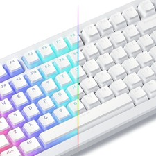 Double Shot PBT Keycaps, Pudding White Keyboard Key caps, OEM Profile Custom ... picture