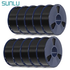 10 * SUNLU PETG 3D Printer Filament 1.75mm 1KG/Spool Vacuum Sealed Package Black picture