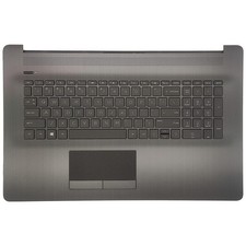 Non-Backlit Keyboard Palmrest for HP 17-inch Laptops | Upper Case Cover, Gray, U picture