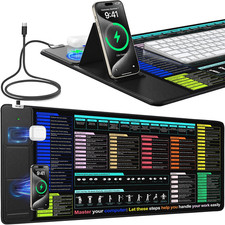 Mouse Pad with Foldable Phone Holder Wireless Charging Non-Slip 31.5x15.75 *NEW* picture