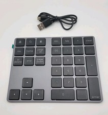 Bluetooth Wireless Number Pad Lekvey 34-Keys Rechargeable Slim Black and Gray picture
