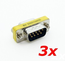 3 Pack - DB9 D-SUB 9-Pin RS232 Serial Male to Female Port Saver Coupler Adapter picture