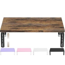Adjustable Wood Monitor Stand Riser - Office Desk Organizer for Laptop, PC & Pri picture
