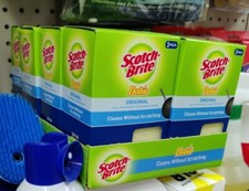 8 Boxes Scotch-Brite Dobie All-Purpose Pads, 3 Count (Pack of 8) Yellow 24 Pads picture