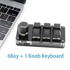 One Handed Programmable Mechanical Keyboard with Knob Multifunction 6 Key Mini picture