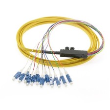 10 Pack of 3m 12-Fiber LC/UPC Singlemode Flat Ribbon Pigtail Yellow picture