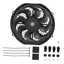 Universal Slim Radiator Cooling Fan 12V 80W Push Pull with Mount Kit, 10 Inch picture