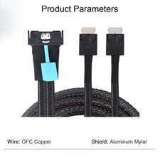 PCIe Gen5 MCIO 8X 8i 74Pin to 2X Oculink SFF-8611 4i Server High Speed Cable picture