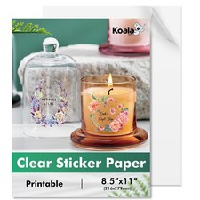 18-54 Koala 100% Clear Sticker Paper for Inkjet + Laser Printers Glossy Vinyl picture