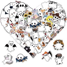 50Pcs Halloween Ghost Theme Stickers, Cute Decorative Stickers  picture