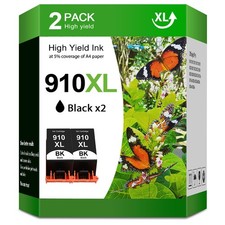 2PK 910XL Black Ink Cartridges for HP OfficeJet Pro 8010e 8020 8022 8025e 8028 picture