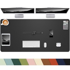 48x24 Inch Black Leather Desk Pad Large Mouse Mat Waterproof Blotter picture