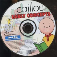 Caillou Early Concepts PC CD kids learn alphabet colors shapes counting thinking picture