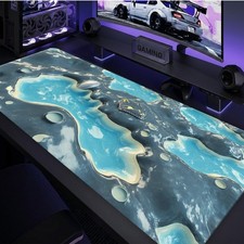 1pc XXL Plus Size Creative Bluesy Alien Puddle Mouse Pad, Simulated Liquid Lav picture