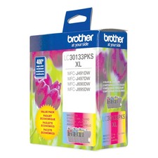 Brother LC30133PKS High-Yield Ink, 400 Page-Yield, Cyan/Magenta/Yellow picture