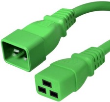5 PACK LOT 10ft IEC C20 - C19 Green Power Cord 12AWG 20A/2500W 100-250V 3M picture