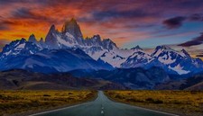 Landscape mountains road colorful asphalt sky argentina Custom Gaming Mat Desk picture