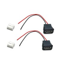 2Pin USB 2.0 USB Female Pigtail Cable Power Jack DC 5V 3A Charging Port picture