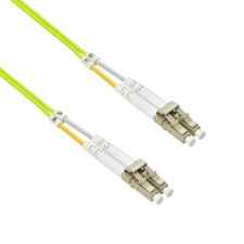5 Pack of 5m LC/UPC-LC/UPC OM5 Multimode Duplex OFNR 2.0mm Green Fiber Optic Pat picture