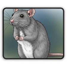 Cute Grey Rat Gaming Mouse Pad picture