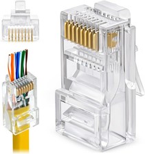 Cable Creation CL0202 100 Pack Cat 6a UTP Connector Gold Plated Contacts picture