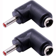 2Pcs DC Power Connector Adapter 90 Degree Angle 3.5mm x 1.35mm Male Plug to 5... picture