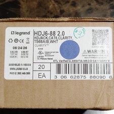 Legrand HDJ6-88 Cat 6 Clarity RJ-45 Female Jack T568A/B White Plenum 20 pack picture