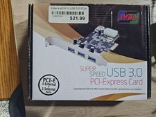 Syba USB 3.0 PCIe 4 Port Card SD-PEX20080 3 External 1 Internal 5Gbps Adapter picture