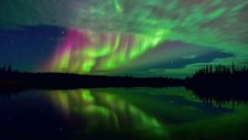 Landscape nature aurorae reflection nordic Custom Gaming Mat Desk picture