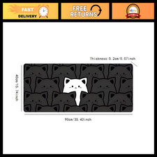 Cute Cat Non-Slip Mousepad - Oversized Rubber Keyboard Pad, 2mm Thick, Gaming & picture