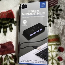Electronic Necessities 4-Port USB Hub 3x USB-A + USB-C LED 19.7in Black picture