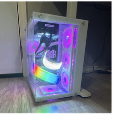 Custom/Whitebox White Gaming Desktop PC Tower w/ RGB Lighting & Liquid Cooling picture