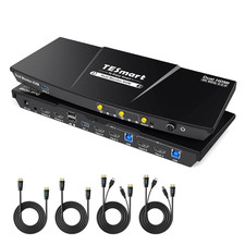 Dual Monitor HDMI KVM Switch 2 Computers USB 3.0 4K@60Hz Extended Display EDID picture