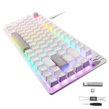 ELECOM Gaming Keyboard V custom VK720A with Rapid Triggers, 75% Size, White picture