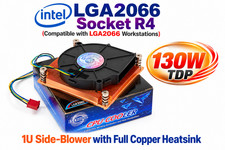 Evercool LGA 2066 1U Side-Blower CPU Cooler Full Copper Heatsink picture