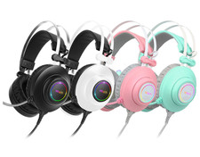 ABKO Hacker N550 Gaming Headset Virtual 7.1 RGB LED Vibration USB Wired PC New picture