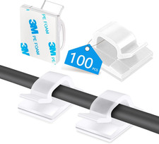 100PCS Cable Clips, Adhesive Wire Clips Organizer Cord Clips Management, Cable S picture