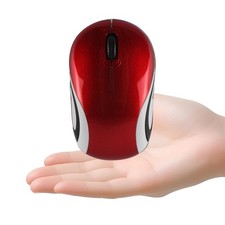 Usbkingdom Mini Small Wireless Mouse for Travel Optical Portable red picture