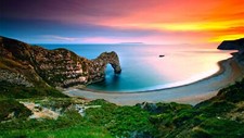Landscape nature beach coast sea durdle door england uk Custom Gaming Mat Desk picture