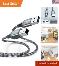 2 Pack 5FT USB Printer Cable - High Speed A to B Braided for Ultimate Durability picture