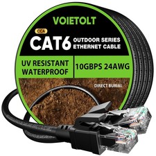 Cat 6 Outdoor Ethernet Cable 250 ft, 24AWG 10Gbps Cat6 Cable Cord Waterproof Dir picture