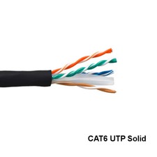KNTK Black 1000ft Cat6 UTP Solid Ethernet Bulk Cable 23AWG 550MHz Network RJ45 picture