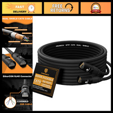 High-Speed 50ft Dual Shielded CAT6 Ethernet Cable, EtherCON RJ45, Pro Sound & St picture