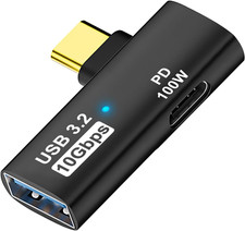 2-In-1 USB C to USB 3.2 Adapter with 100W Charging Port, Black | picture