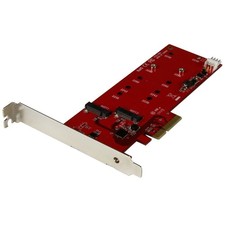 StarTech.com PEX2M2 2X M.2 SSD CONTROLLER - PCIE 2x SATA Controller Card PCI ~E~ picture