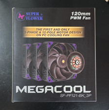 Super Flower MEGACOOL 120mm PWM 4-Pin Dual Ball 3300RPM 3-Pack SF-PF121-BK_3P picture